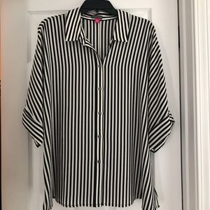 Vince Camuto Black/White Stripped Blouse